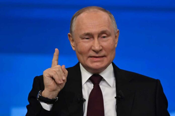 Russian,President,Vladimir,Putin,Speaks,At,His,Annual,Press,Conference.