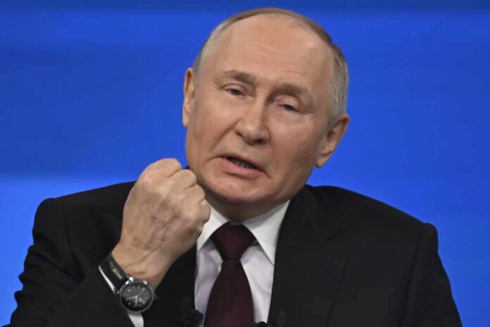 Russian,President,Vladimir,Putin,Speaks,At,His,Annual,Press,Conference.
