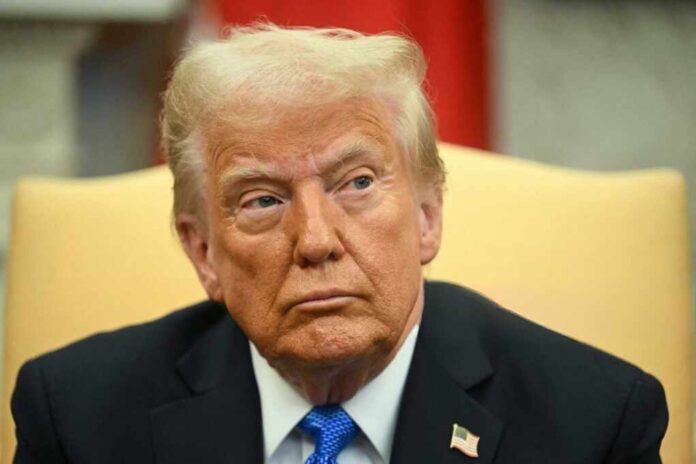 Us,President,Donald,Trump,Looks,On,During,A,Meeting,With