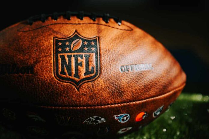 New,York,,Usa,,September,11,,2023:,Nfl,Leather,Ball,And