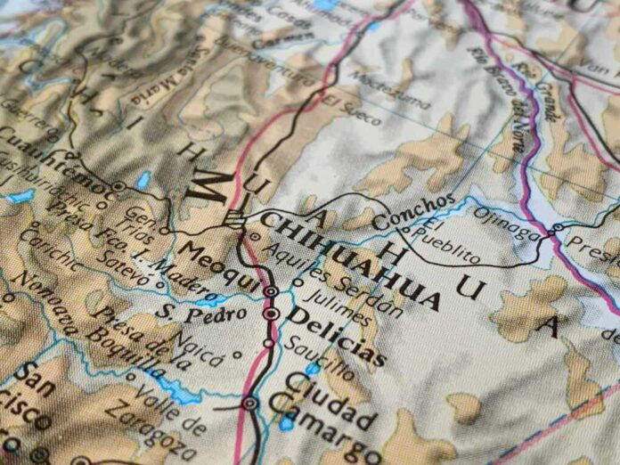 Chihuahua,,Mexico,,A,Photo,Of,An,Atlas,Map,,Suitable,To