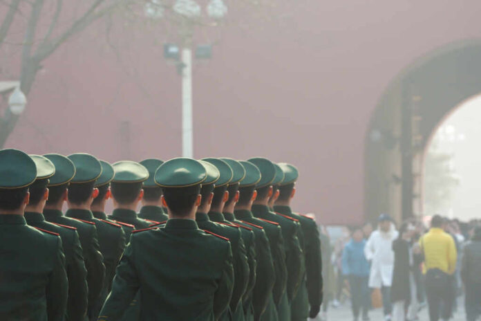 Beijing,,China,-,January,3,2017:,Group,Of,Chinese,Army