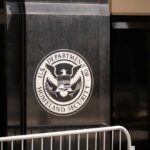 Emblem of the U.S. Department of Homeland Security on a building