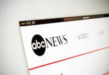 Close-up of the ABC News website interface on a computer screen