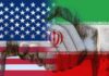 Deal Or Mirage? G7 Stunned By Iran Claim Handshake overlaid with United States and Iran flags