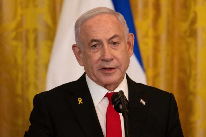 Washington,D.c.,,Usa,-,February,4,,2025:,Israeli,Prime,Minister A government official speaking at a podium with a microphone