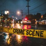 Love Triangle Plot Shocks Virginia Police cars at a crime scene with caution tape in the foreground