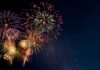 Colorful fireworks bursting in the night sky