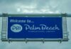 Welcome sign for Palm Beach International Airport
