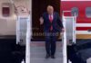 US President Trump arrives at Dublin airport to attend the 2026 Amgen Irish Open