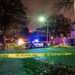 Midnight Home Invasion Shocks Pittsburgh Police car blocks residential street at night behind caution tape