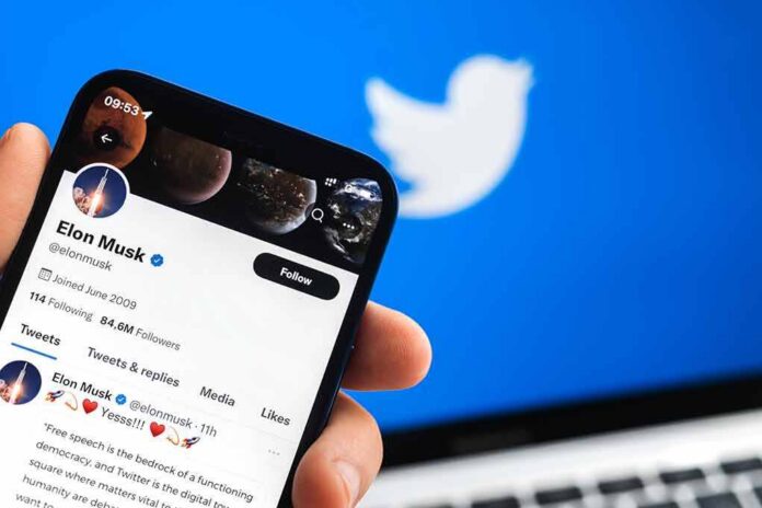 Smartphone displaying a social media profile on Twitter app