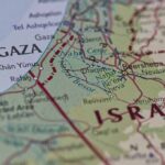 Map close-up of Gaza and southern Israel