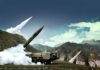North Korea’s AI Warhead Dodges Defenses mobile missile launcher firing in mountain landscape